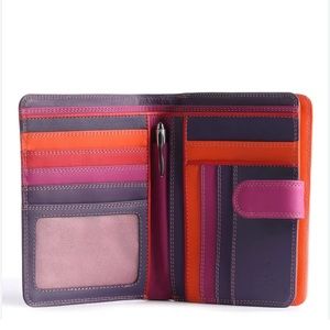MY WALLET multi colored leather wallet. Large card slots.